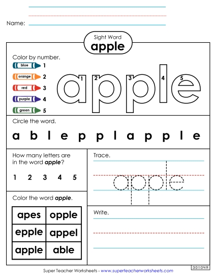 Worksheet 4: Apple Worksheet 4: Apple