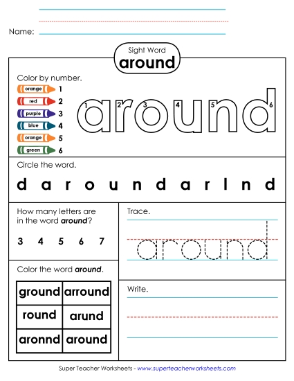 Worksheet 4: Around Worksheet 4: Around