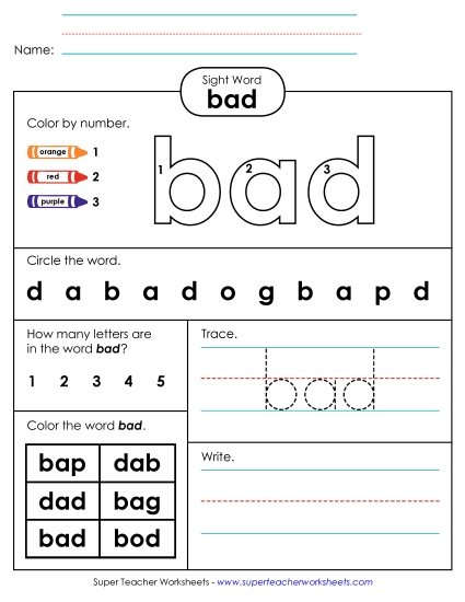 Worksheet 4: Bad Worksheet 4: Bad