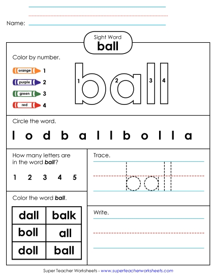 Worksheet 4: Ball