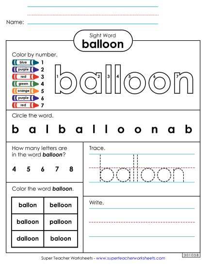 Worksheet 4: Balloon Worksheet 4: Balloon