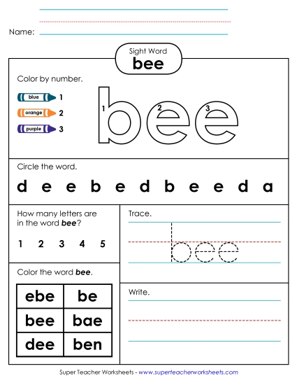 Worksheet 4: Bee Worksheet 4: Bee