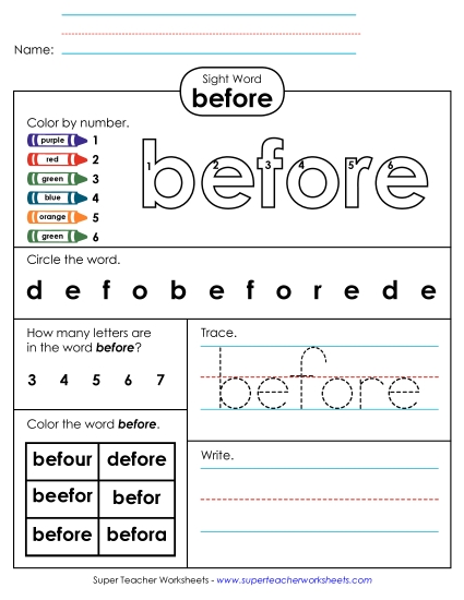 Worksheet 4: Before Worksheet 4: Before