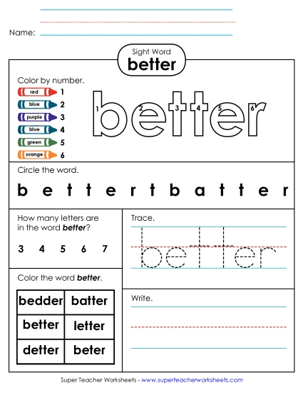 Worksheet 4: Better Worksheet 4: Better