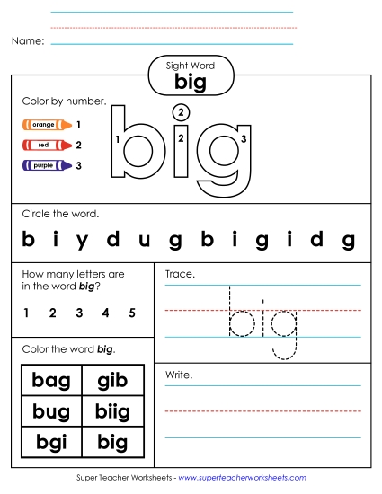 Worksheet 4: Big