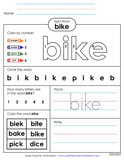 Worksheet 4: Bike Worksheet 4: Bike