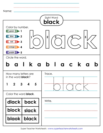 Worksheet 4: Black Worksheet 4: Black
