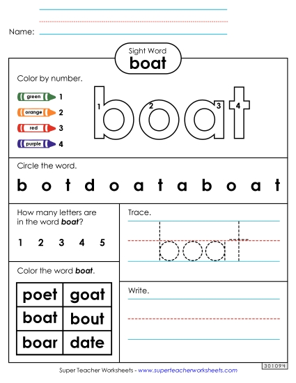 Worksheet 4: Boat Worksheet 4: Boat