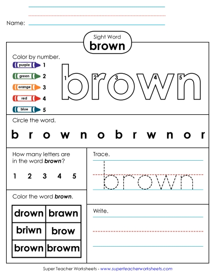 Worksheet 4: Brown Worksheet 4: Brown