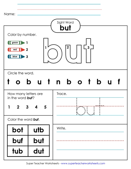 Worksheet 4: But Worksheet 4: But