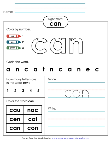 Worksheet 4: Can Worksheet 4: Can