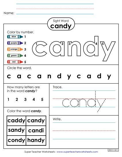 Worksheet 4: Candy Worksheet 4: Candy