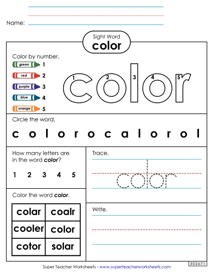 Worksheet 4: Color Worksheet 4: Color
