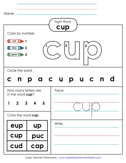 Worksheet 4: Cup