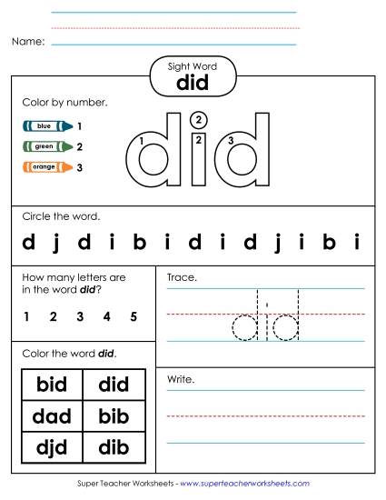 Worksheet 4: Did
