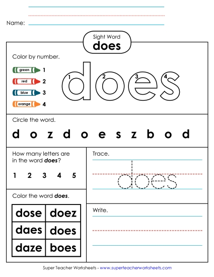 Worksheet 4: Does Worksheet 4: Does