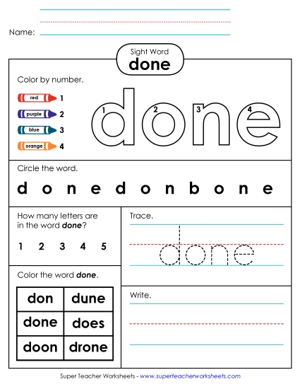 Worksheet 4: Done Worksheet 4: Done