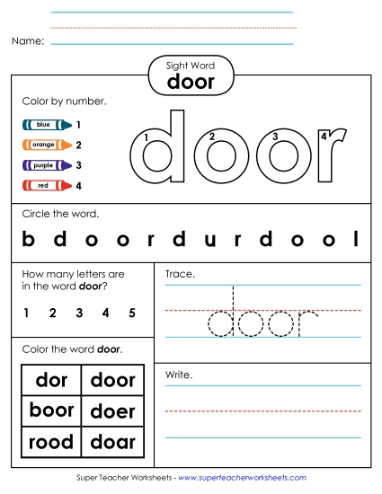 Worksheet 4: Door Worksheet 4: Door