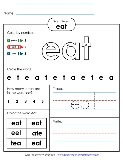 Worksheet 4: Eat Worksheet 4: Eat