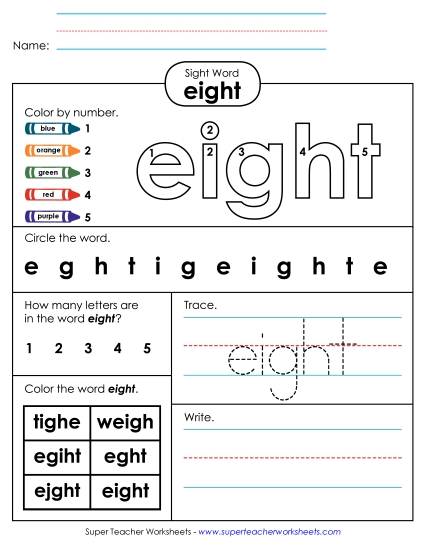 Worksheet 4: Eight Worksheet 4: Eight