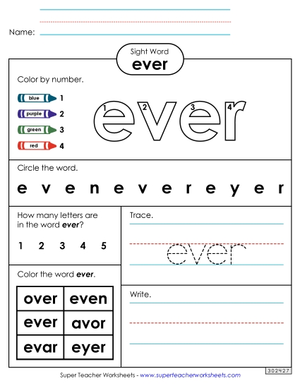 Worksheet 4: Ever Worksheet 4: Ever