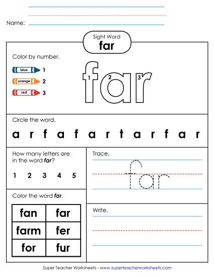 Worksheet 4: Far Worksheet 4: Far