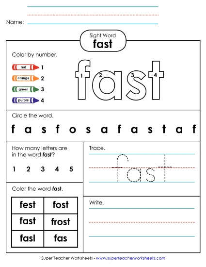 Worksheet 4: Fast Worksheet 4: Fast