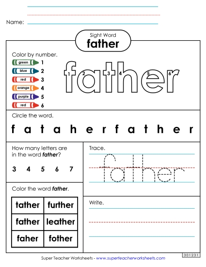 Worksheet 4: Father Worksheet 4: Father