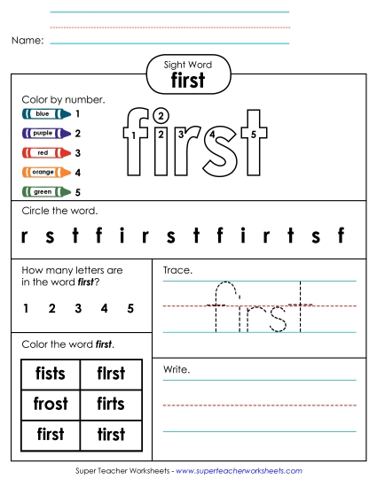 Worksheet 4: First