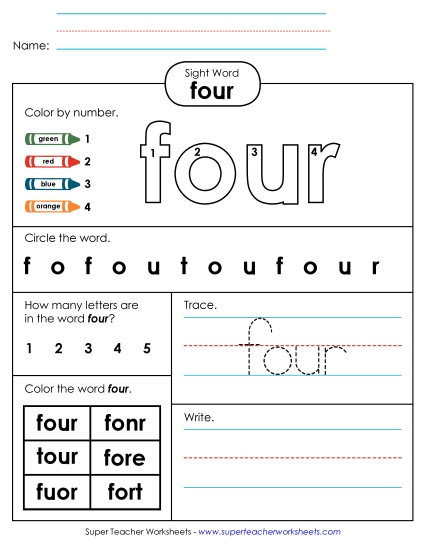Worksheet 4: Four