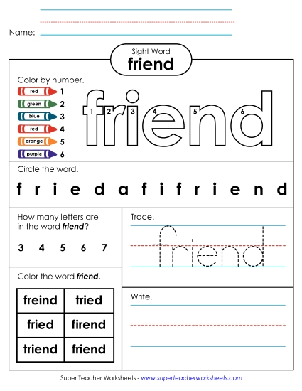 Worksheet 4: Friend Worksheet 4: Friend