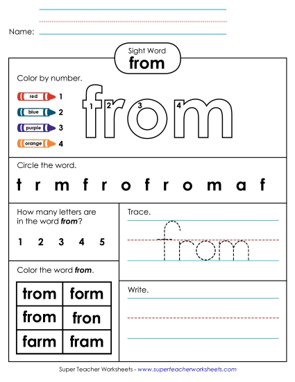 Worksheet 4: From Worksheet 4: From