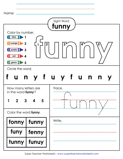 Worksheet 4: Funny Worksheet 4: Funny