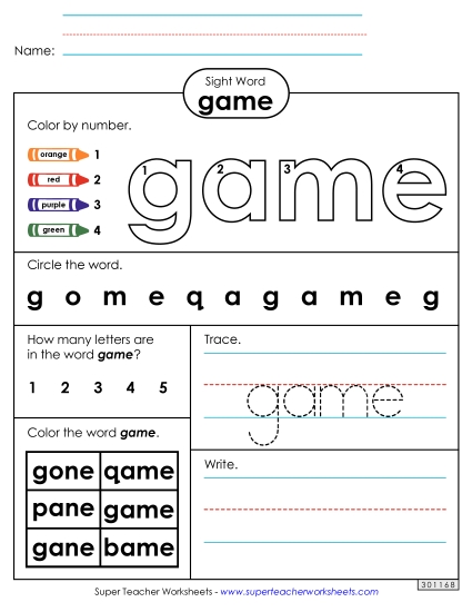 Worksheet 4: Game Worksheet 4: Game