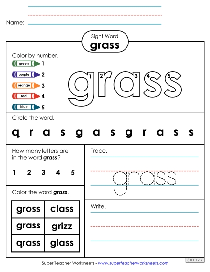 Worksheet 4: Grass Worksheet 4: Grass