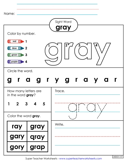 Worksheet 4: Gray Worksheet 4: Gray