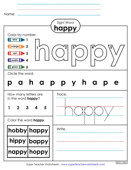 Worksheet 4: Happy