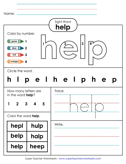 Worksheet 4: Help Worksheet 4: Help