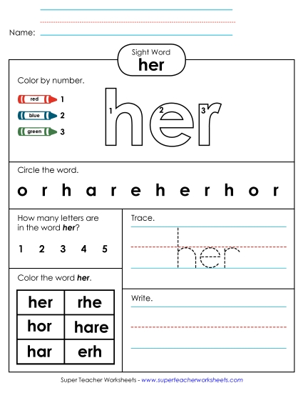 Worksheet 4: Her Worksheet 4: Her