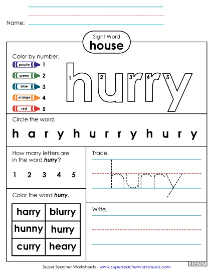 Worksheet 4: Hurry