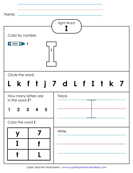 Worksheet 4: I Worksheet 4: I