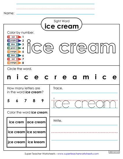 Worksheet 4: Ice Cream