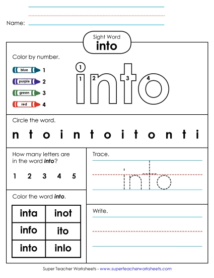 Worksheet 4: Into Worksheet 4: Into