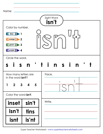 Worksheet 4: Isn't Worksheet 4: Isn't