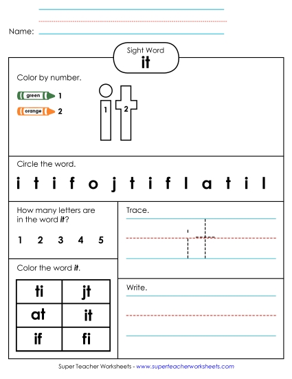 Worksheet 4: It Worksheet 4: It