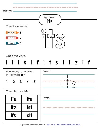 Worksheet 4: Its Worksheet 4: Its