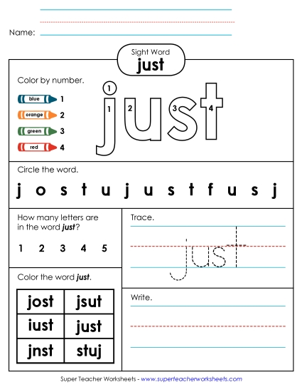 Worksheet 4: Just Worksheet 4: Just