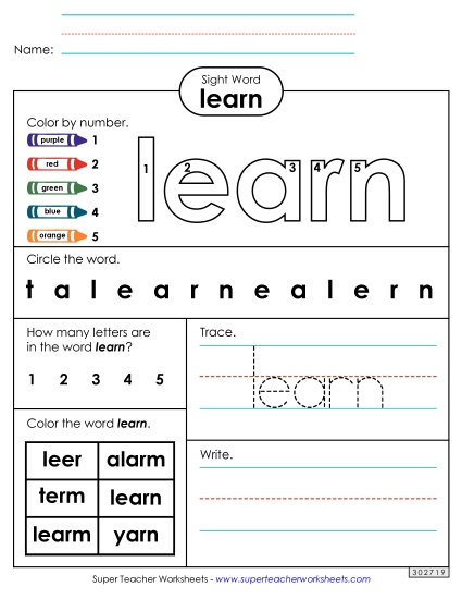 Worksheet 4: Learn Worksheet 4: Learn