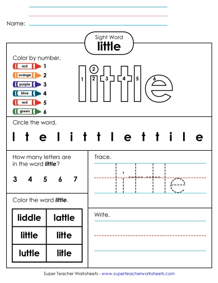 Worksheet 4: Little Worksheet 4: Little