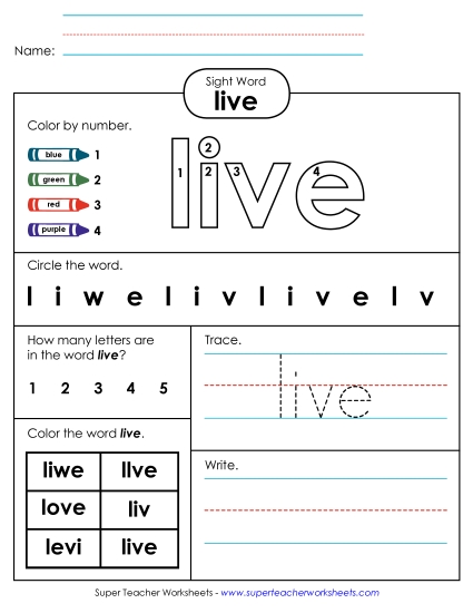Worksheet 4: Live Worksheet 4: Live